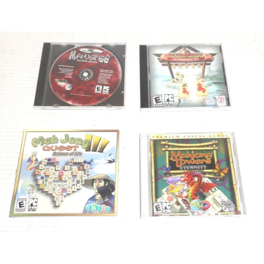 Lot of 4 Mahjong PC Games (Game Titles are in Listing Description) PLEASE READ